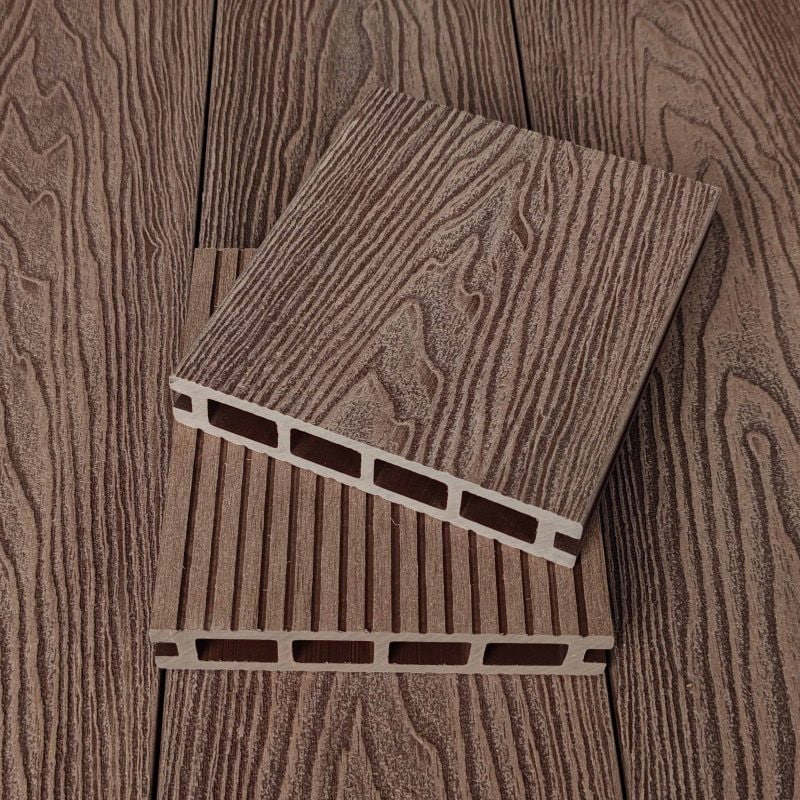Hollow UV-resistant deep embossed wpc deck flooring